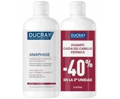 Ducray Anaphase Chronic Hair Loss Anti-Thinning Šampūnas šampūnas nuo plaukų slinkimo, 2 x 400 ml