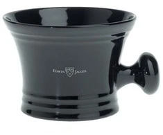 Edwin Jagger RN46 Shaving Bowl Porcelianinis skutimosi dubenėlis su rankenėle (juodas), 1 vnt.