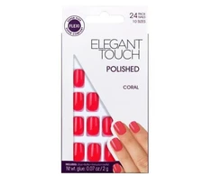 Elegant Touch Core Colour Nails With Glue Short Stiletto Blush Suede 24 U