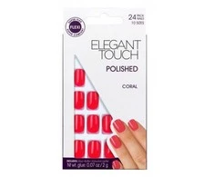 Elegant Touch Core Color Nagai su klijais Squoval Midnight Juodas 24 U