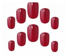 Elegant Touch Polished Color 24 Nails With Glue Squoval Rich Raudona