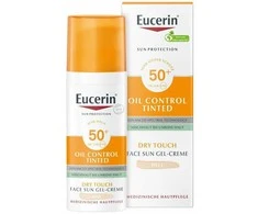 Eucerin Sun Oil Control Tinted Dry Touch Sun Gel-Kreminis SPF 50+ apsauginis kremas nuo saulės, Light, 50 ml