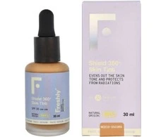 Freshly Cosmetics Shield 360 Skin Tint tonuotas apsauginis veido serumas nuo saulės, atspalvis: Medium Dark, 30 ml