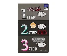 Holika Holika Pig Clear Blackhead 3 - Step Kit (Strong) giliai valančios nosies juostelės