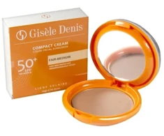Gisèle Denis kompaktiškas veido kremas nuo saulės „Kreminis SPF50“ + šviesiai-vidutinio atspalvio, 10 g