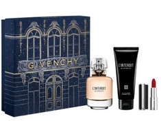 Givenchy L'Interdit rinkinys moterims (EDP, 50 ml + kūno losjonas, 75 ml + lūpų dažai Le Rouge Interdit Intense Silk 1,5 g 333)