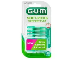 Gum Soft Picks Comfort Flex Reg Mint tarpdančių valymo priemonė 40vnt