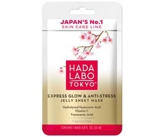 Hada Labo Tokyo Premium Hyaluronic Acid Glow &amp; Anti Stress Sheet Mask Face Day, 23 ml