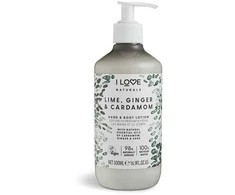 I Love Naturals Collection Vegan Moisturizing Lime Ginger &amp; Cardamom Lotion For Hands &amp; Body, 500 ml