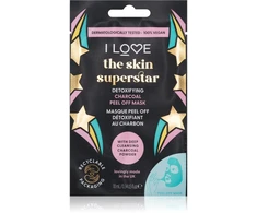 I Love Skin Superstar Detoxifying Charcoal Peel Off Mask valomoji detoksikacinė aktyvintųjų anglių kaukė, 10 ml