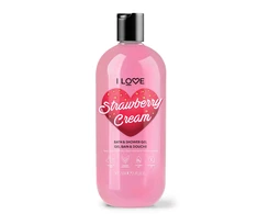 I Love Strawberries &amp; Kreminis Hydrating Dušo želė For All Skin Types, 750 ml