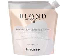 „Inebrya“ šviesinantys plaukų milteliai su neutraliais pigmentais ir „Blondesse“ moliu („Free Style Clay Lightener - Bayalage“) 400g