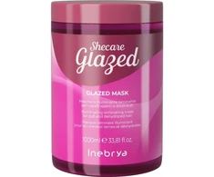 Inebrya SheCare Glazed Illuminating Laminating Mask kaukė blankiems ir sausiems plaukams, 1000 ml