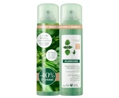 Klorane Purifying Sausas šampūnas Nettle Dark Hair sausas šampūnas, 2 x 150 ml