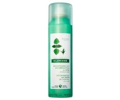 Klorane Oil Control Sausas šampūnas with Nettle &amp; Vitamin E sausas šampūnas riebiems tamsiems plaukams su dilgėlėmis, 150 ml