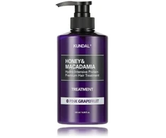 Kundal Hydro-Intensive Protein Hair Treatment Honey &amp; Macadamia Baltas Musk plaukų priežiūros priemonė, 500 ml