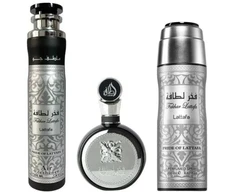 Lattafa Fakhar Lattafa Juodas EDP rinkinys vyrams (EDP 100 ml + Dezodorantas 200 ml + Air Freshener 300 ml)