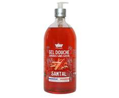 Les Petites Bains de Provence Santal dušo želė kūnui, veidui ir plaukams, jautriai odai, 1000 ml