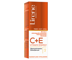 LIRENE_Vitamin Energy C + E koncentruotas veido, kaklo ir paakių stimuliatorius, skaistina ir lygina, 30 ml