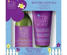 Little Green Little Žalias Little Žalias Bathtime Essentials plaukų ir kūno priežiūros priemonių rinkinys vaikams: plaukų šampūnas-kūno prausiklis, 240 ml ir kūno losjonas, 180 ml