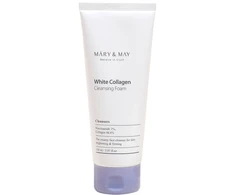 Mary &amp; May Baltas Collagen Cleansing Foam šviesinančios valomosios veido putos, 150 ml