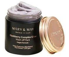 MARY &amp; MAY skaistinamoji veido kaukė „Blackberry Complex Glow“ (nuplaunama pakuotė) 125 g