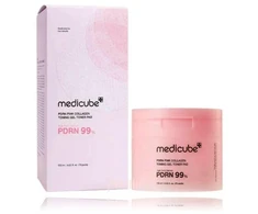 Medicube PDRN Rožinė Collagen Toning Gel Toneris Pad geliniai toniko padeliai veidui, 70 vnt.