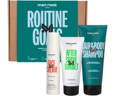 Men Rock ROUTINE GOALS Essential Grooming Routine Kit Plaukų ir odos priežiūros priemonių rinkinys vyrams, 1vnt