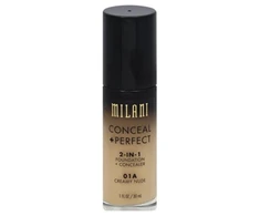 Milani Conceal + Perfect Matte Liquid Foundation &amp; Maskuoklis 2-In-1 01A Creamy Nude, 30 ml