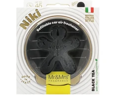 Mr&amp;Mrs Fragrance Niki Leather Car Air Freshener Juodas Tea automobilio kvapas, 1 vnt.