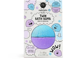 Nailmatic KIDS TWIN Bath Bomb Mėlyna &amp; Violetinė vonios burbulai, 2x85g