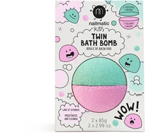 Nailmatic KIDS TWIN Bath Bomb Žalias &amp; Rožinė vonios burbulai, 2x85g