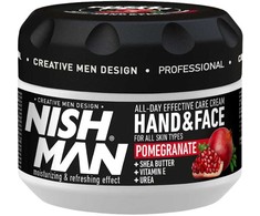 Nishman Hand &amp; Face All-Day Effective Care Kreminis Pomegranate rankų ir veido kremas, 300 ml