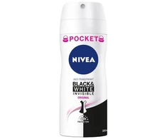 Nivea Juodas &amp; Baltas Invisible Original Dezodorantas Purškiklis, 100 ml