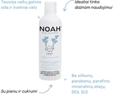 Noah Kids Šampūnas Milk And Sugar For Frequent Washing Vaikiškas maitinamasis šampūnas su pienu ir cukrumi dažnam naudojimui, 250 ml