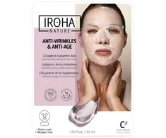 Iroha Nature Odos senėjimą stabdanti veido ir kaklo kaukė Iroha Face and Neck Mask Collagen, su kolagenu ir hialuronu, 30 ml