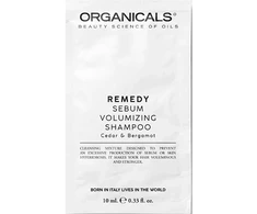 Organicals REMEDY Sebum Volumizing Šampūnas Cedar &amp; Bergamot – apimtį suteikiantis šampūnas ploniems, greitai riebaluojantiems plaukams, 10 ml