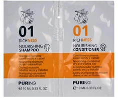 PURING 01 Richness maitinantis šampūnas + kondicionierius 10+, 10 ml