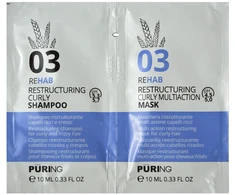 PURING 03 Rehab Restructuring Skirtas garbanotiems plaukams Šampūnas + Mask 10+, 10 ml