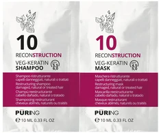 PURING 10 Reconstruction Veg-Keratin šampūnas + kaukė 10+, 10 ml