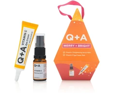 Q+A Merry + Bright Gift Set veido priežiūros priemonių rinkinys su vitaminu C