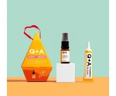 Q+A Merry + Bright Gift Set veido priežiūros priemonių rinkinys su vitaminu C