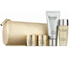 Re-Nutriv Deluxe Set Estee Lauder: Re-Nutriv Hydrating Cleansing Kreminis, 30 ml + Re-Nutriv - Ultimate Lift Regenerating Youth Strengthens/Lifted &amp; Radiant Morning &amp; Night Kreminis For Face, 7 ml + Re-Nutriv - Ultimate Lift Regenerating Youth Brighter &amp; Lifted