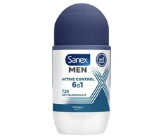 Sanex Men Active Control 6-in-1 Roll-On Dezodorantas 72h rutulinis antiperspirantas vyrams, 50 ml