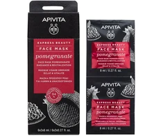 Set Apivita Express Pomegranate Revitalising Kreminis Mask For Face, 2 vnt., 8 ml