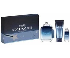 Set Coach: Mėlyna Eau De Toilette For Men, 100 ml + Mėlyna Eau De Toilette For Men, 15 ml + Mėlyna Dušo želė Beard &amp; Hair, 100 ml