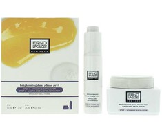 Erno Laszlo rinkinys: 1 žingsnis Polilaktinės rūgšties šveičiamasis kremas, 25 ml + 2 žingsnis Pieno rūgšties serumas veidui, švelniai pašalinantis blandumą, 25 ml