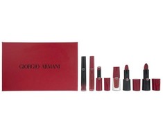 Set Giorgio Armani: Rouge d'Armani Matte Kreminis Lipstick 400 Four Hundred, 4 g + Lip Maestro Lip Stain Liquid Lipstick 400 6.5 ml + Lip Magnet Liquid Lipstick 400 3.9 ml + Ecstasy Lacquer Shining Lūpų blizgis 400, 3 ml + Rouge d'Armani Kreminis Lipstick 400, 4 g