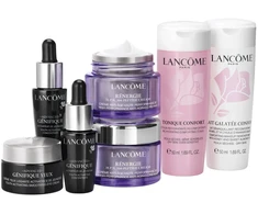 Set Lancome: Renergie HPN 300-Peptide Anti-Aging Daily Kreminis For Face, 2 vnt., 15 ml + Advanced Genifique Anti-Aging Serum For Face, 2 vnt., 7 ml *Miniature + Advanced Genifique Hydration Paakių kremas, 5 ml + Galatée Confort Free of allergens Makeup Rem