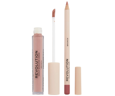 Rinkinys „Makeup Revolution“: skysti lūpų dažai „Makeup Revolution Brunch“, 3 ml + lūpų pieštukas „Makeup Revolution Precision Lip Liner Brunch“, 1 g